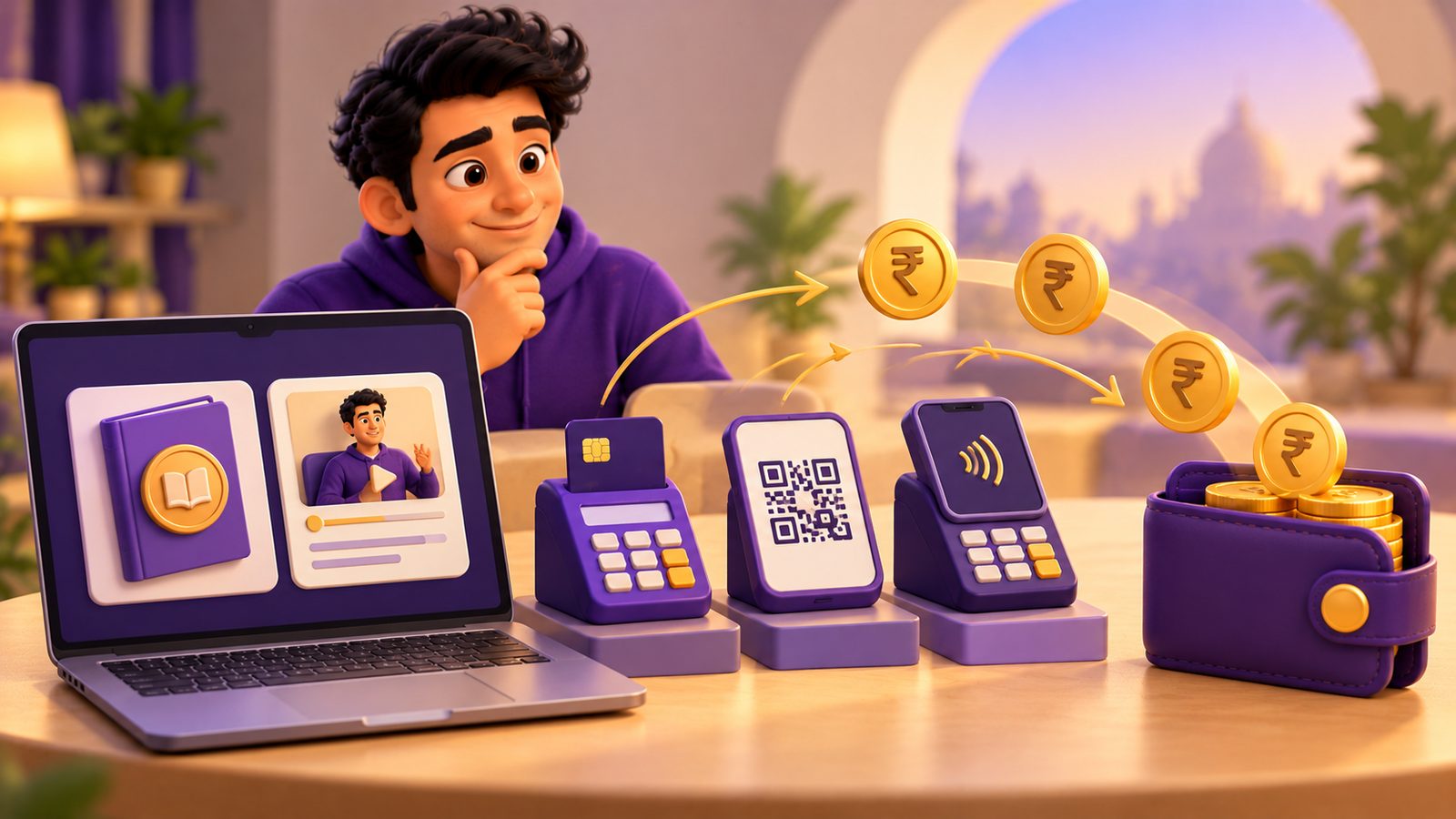 Illustration for Razorpay vs Cashfree vs Instamojo for Selling Ebooks and Courses (2026 Fees)